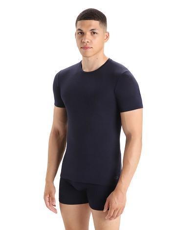 Pánské Spodní Prádlo Icebreaker Merino Anatomica Krátké Sleeve Crewe T-Shirt Tmavě Blankyt | CZ 1646ILHS
